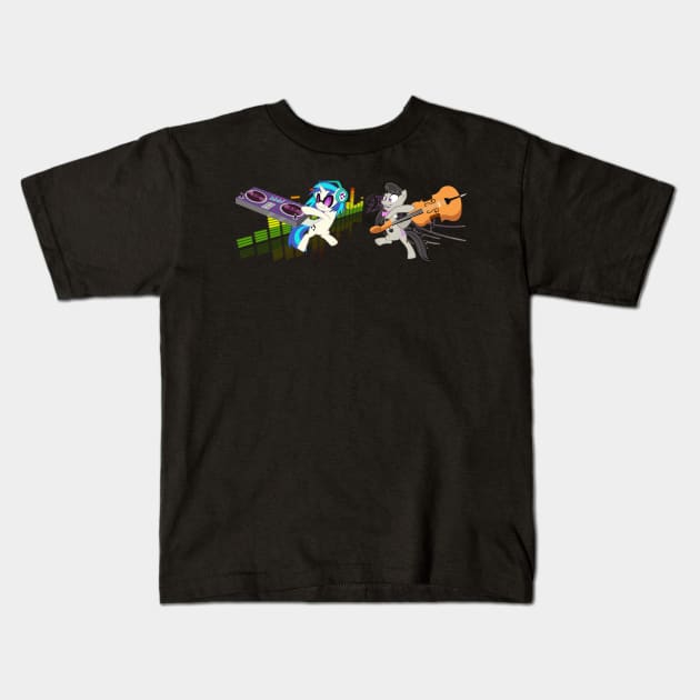 Battle Of The Music Genres Kids T-Shirt by Brony Designs